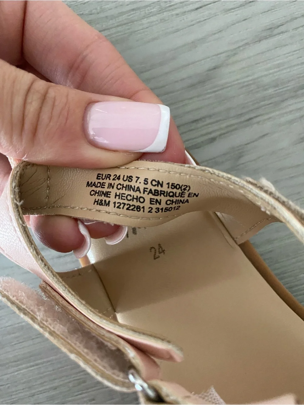 H&M Light Pink Tulle Flower Strap Sandals for Kids